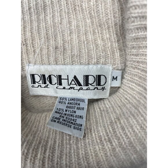 Vintage Richard and Company Sweater Size Medium Pullover Lambs Wool - Picture 4 of 8